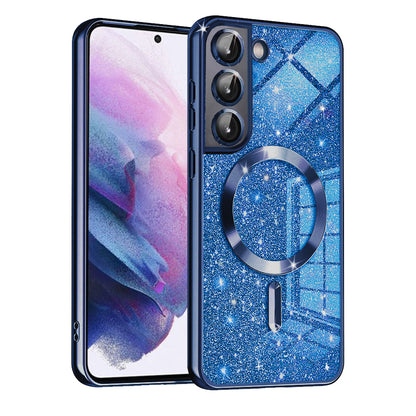 MagSafe futrola za Samsung Galaxy S21 FE 5G G990, Techsuit, Luxury Glitter, Tamno Plava