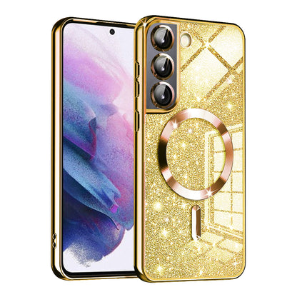 MagSafe futrola za Samsung Galaxy S21 FE 5G G990, Techsuit, Luxury Glitter, Zlatna