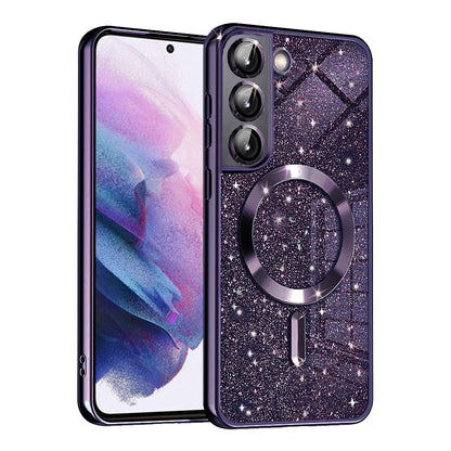MagSafe futrola za Samsung Galaxy S21 FE 5G G990, Techsuit, Luxury Glitter, Tamno Ljubičasta