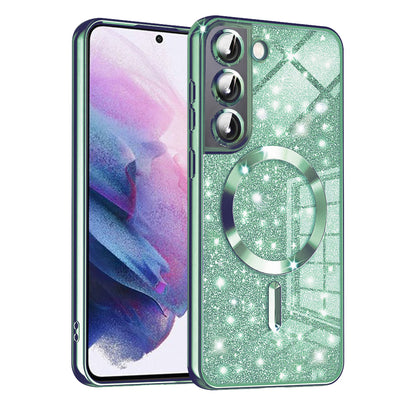 MagSafe futrola za Samsung Galaxy S21 FE 5G G990, Techsuit, Luxury Glitter, Svetlo Zelena