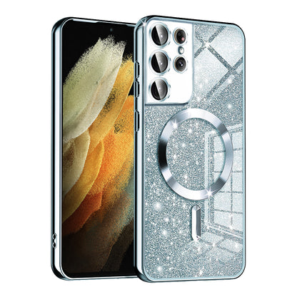 MagSafe futrola za Samsung Galaxy S21 Ultra 5G G998, Techsuit, Luxury Glitter, Plava