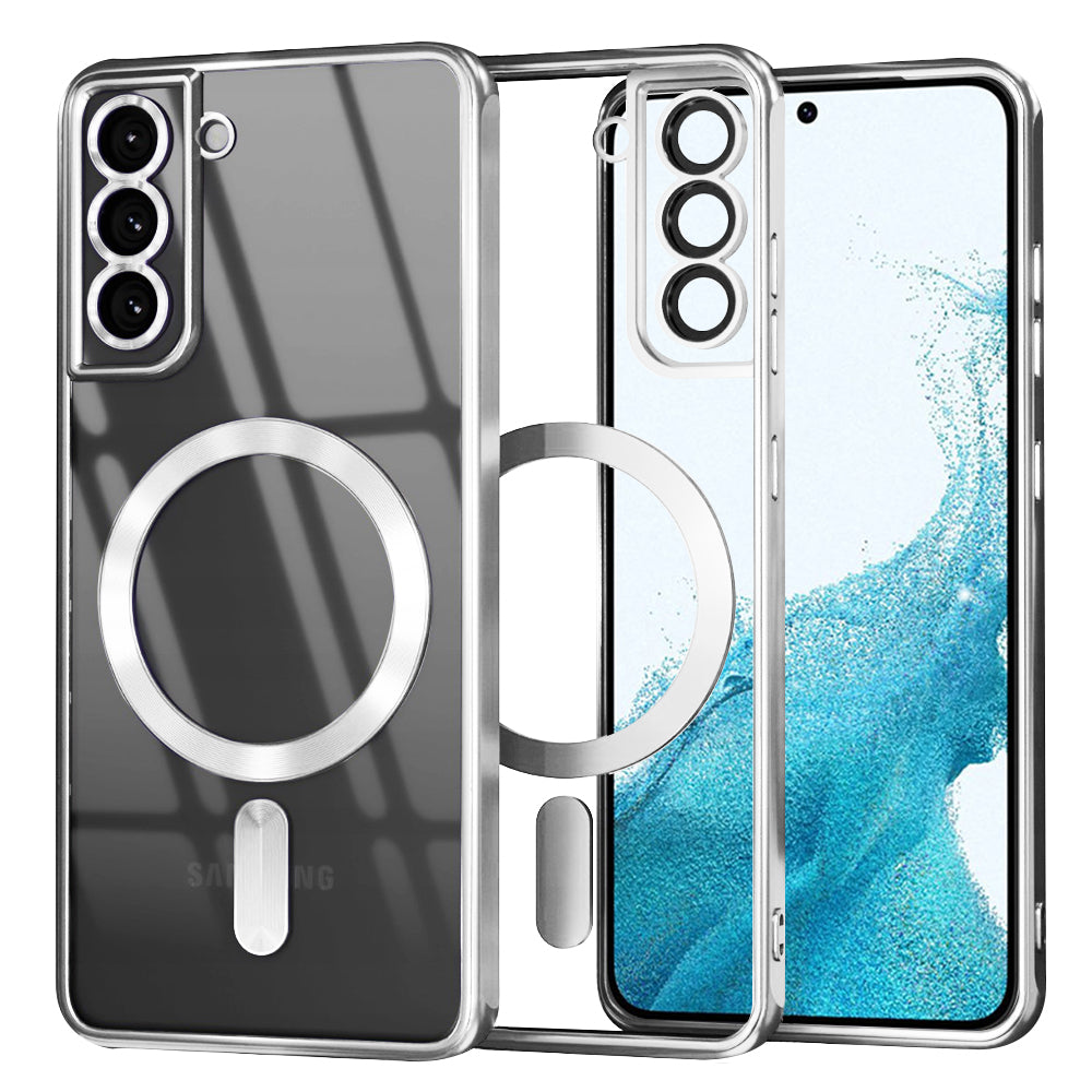 MagSafe futrola za Samsung Galaxy S22 5G S901, Techsuit, Luxury Crystal, Srebrna