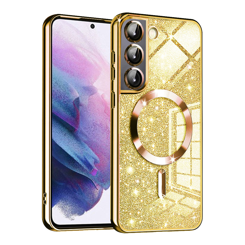 MagSafe futrola za Samsung Galaxy S22 5G S901, Techsuit, Luxury Glitter, Zlatna