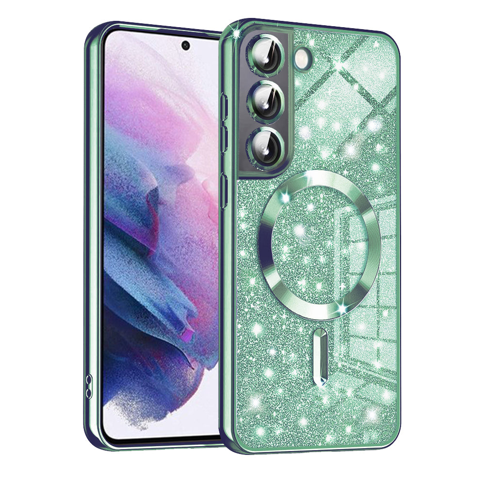 MagSafe futrola za Samsung Galaxy S22 5G S901, Techsuit, Luxury Glitter, Svetlo Zelena