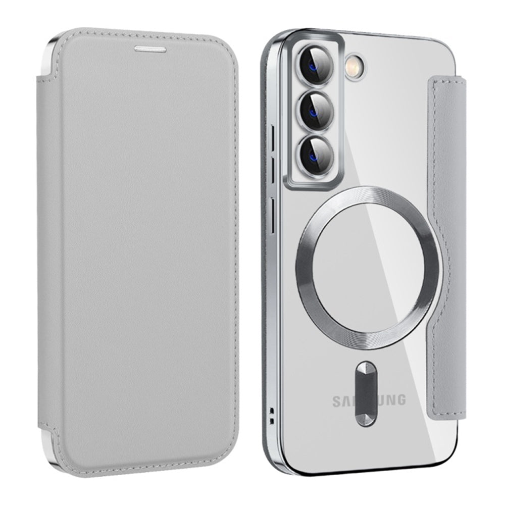 MagSafe futrola za Samsung Galaxy S22 5G S901, Techsuit, SmartMag Book, Siva