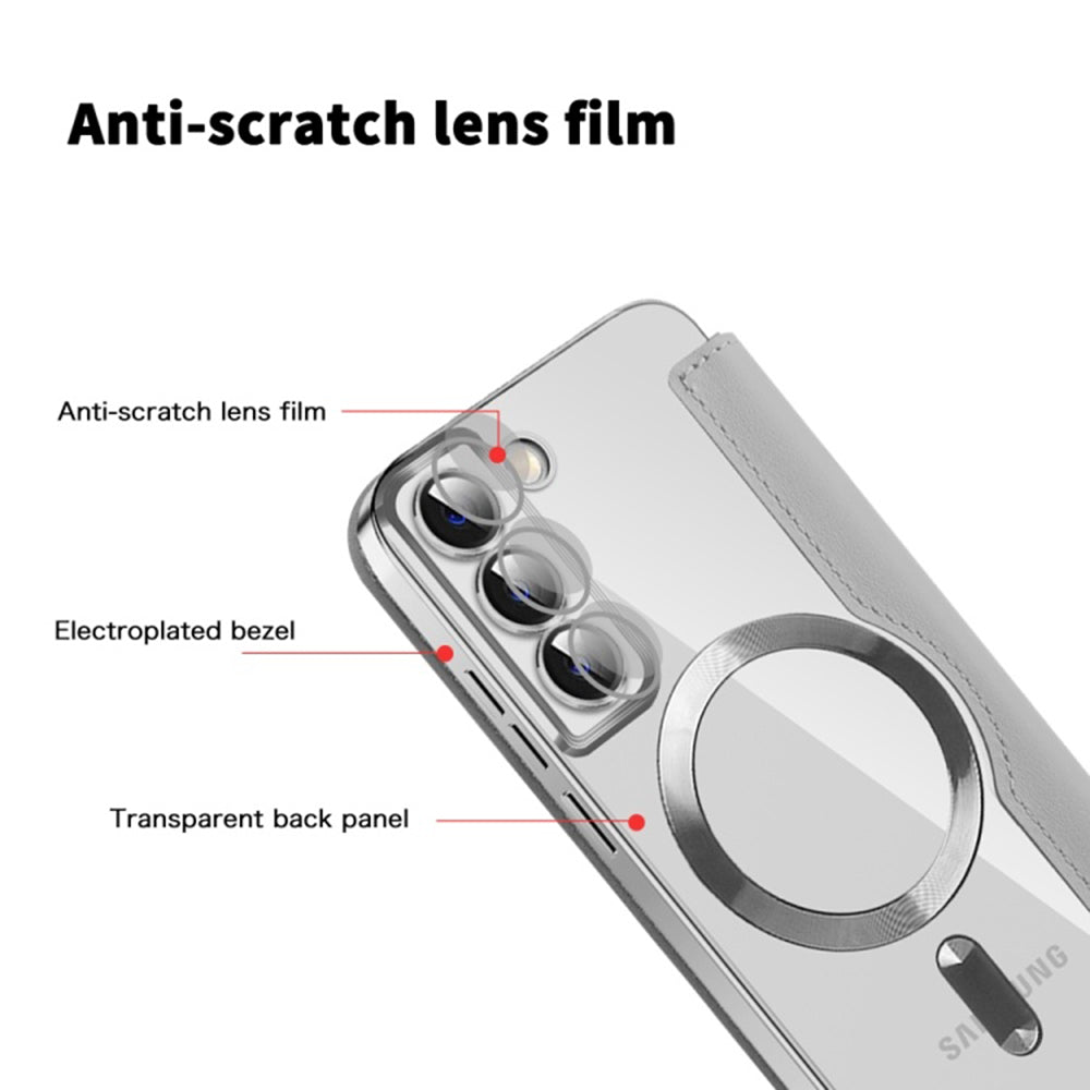 MagSafe futrola za Samsung Galaxy S22 5G S901, Techsuit, SmartMag Book, Siva
