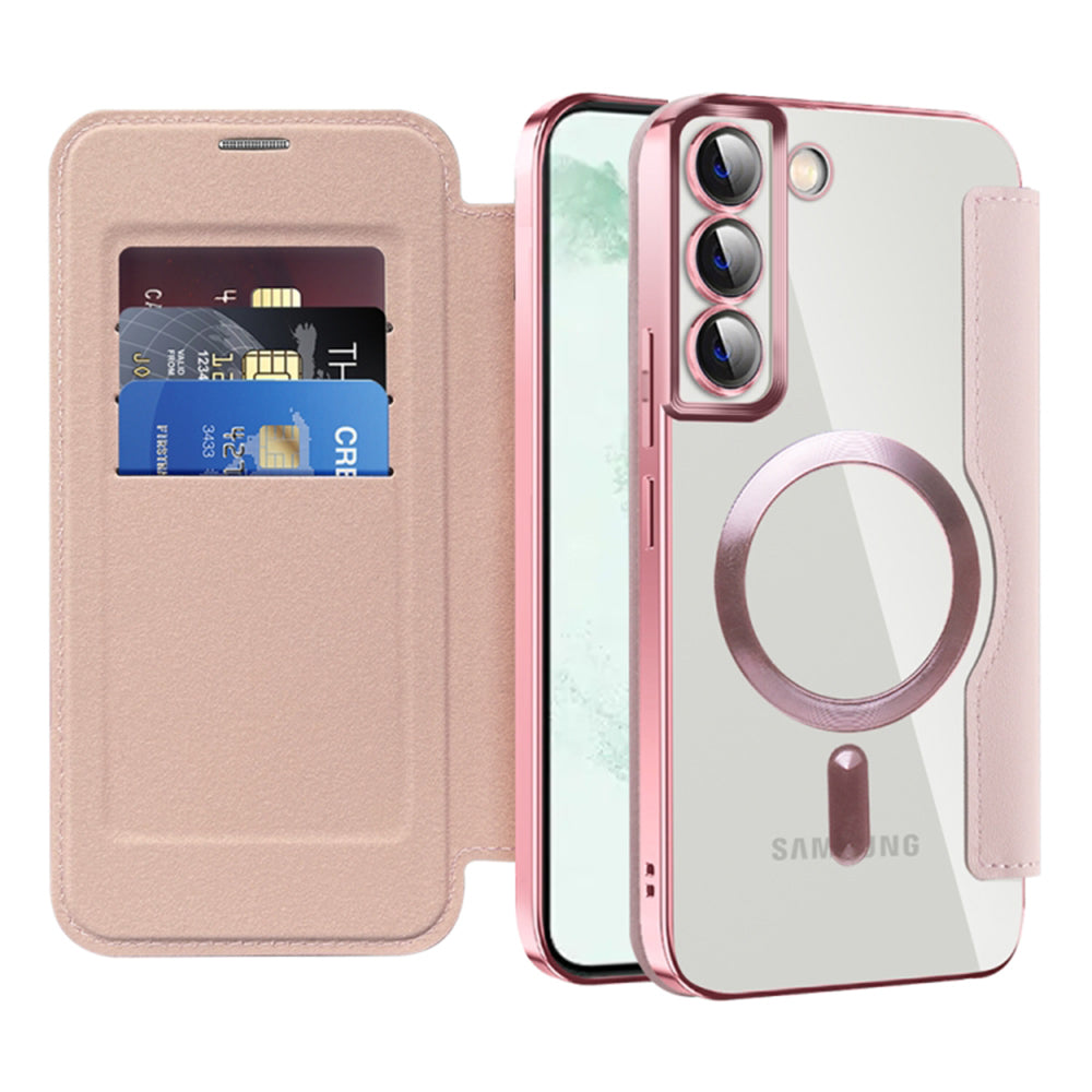 MagSafe futrola za Samsung Galaxy S22+ 5G S906, Techsuit, SmartMag Book, Roze