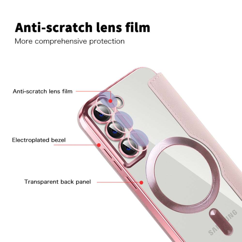 MagSafe futrola za Samsung Galaxy S22+ 5G S906, Techsuit, SmartMag Book, Roze