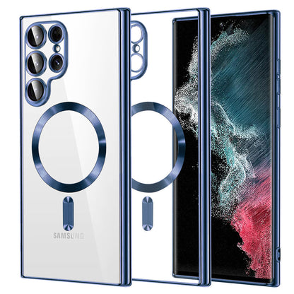 MagSafe futrola za Samsung Galaxy S22 Ultra 5G S908, Techsuit, Luxury Crystal, Tamno Plava