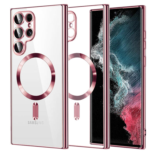 MagSafe futrola za Samsung Galaxy S22 Ultra 5G S908, Techsuit, Luxury Crystal, Roze