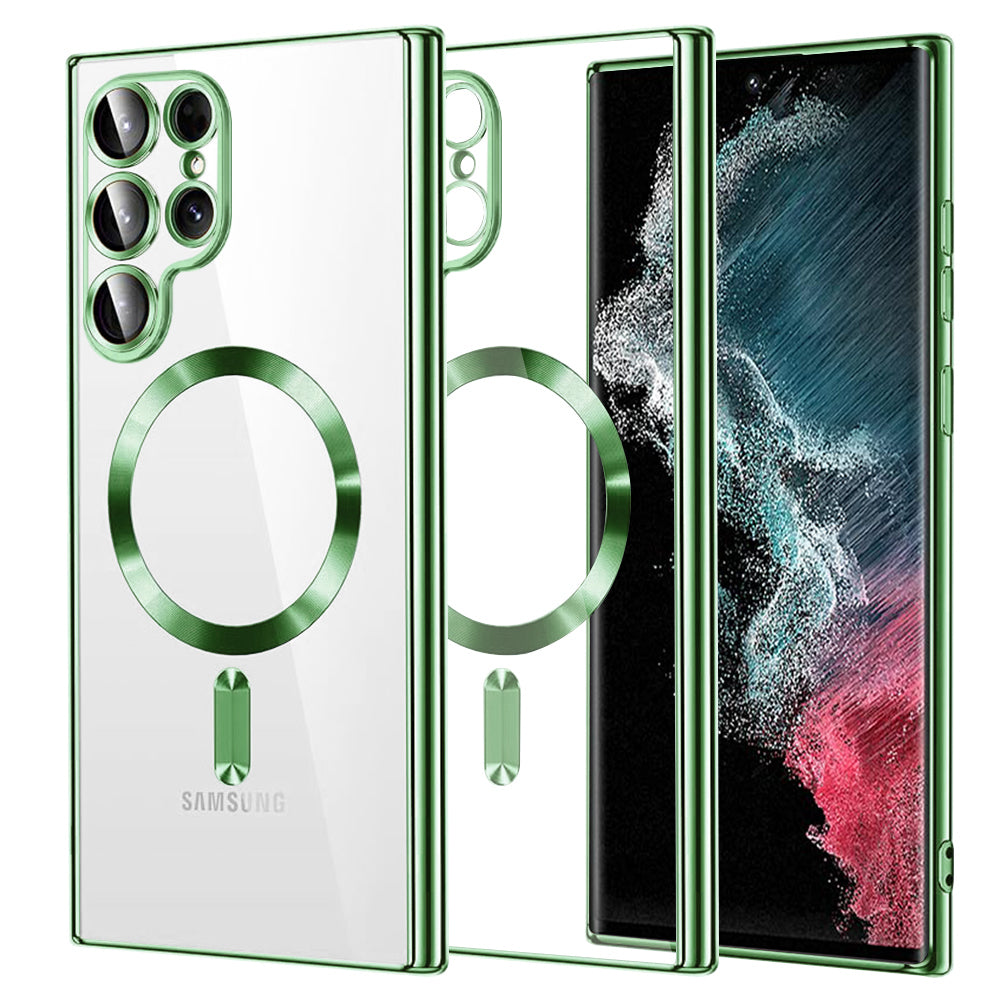 MagSafe futrola za Samsung Galaxy S22 Ultra 5G S908, Techsuit, Luxury Crystal, Svetlo Zelena