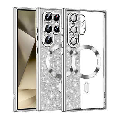 MagSafe futrola za Samsung Galaxy S22 Ultra 5G S908, Techsuit, Luxury Glitter, Srebrna