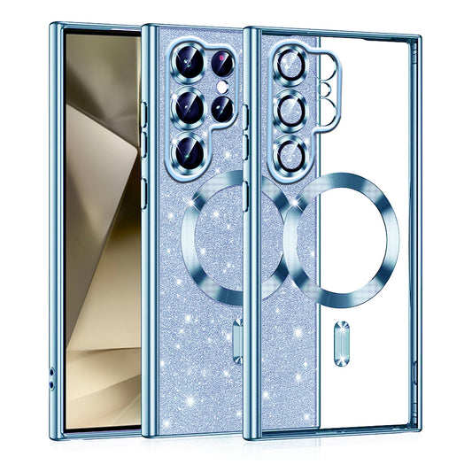 MagSafe futrola za Samsung Galaxy S22 Ultra 5G S908, Techsuit, Luxury Glitter, Plava