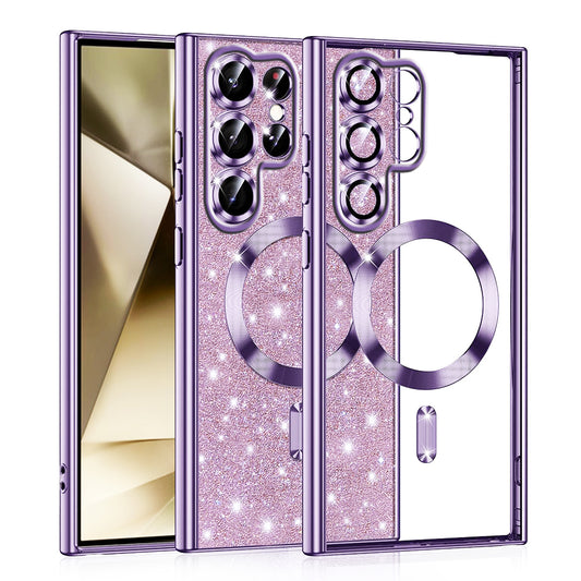 MagSafe futrola za Samsung Galaxy S22 Ultra 5G S908, Techsuit, Luxury Glitter, Svetlo Ljubičasta