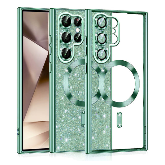 MagSafe futrola za Samsung Galaxy S22 Ultra 5G S908, Techsuit, Luxury Glitter, Svetlo Zelena