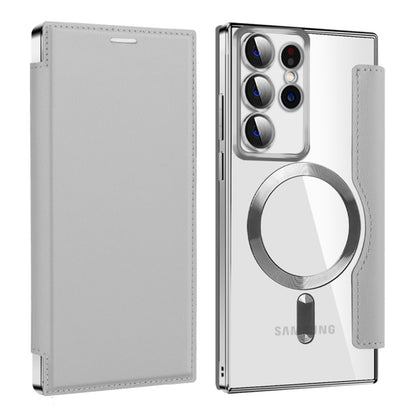 MagSafe futrola za Samsung Galaxy S22 Ultra 5G S908, Techsuit, SmartMag Book, Siva