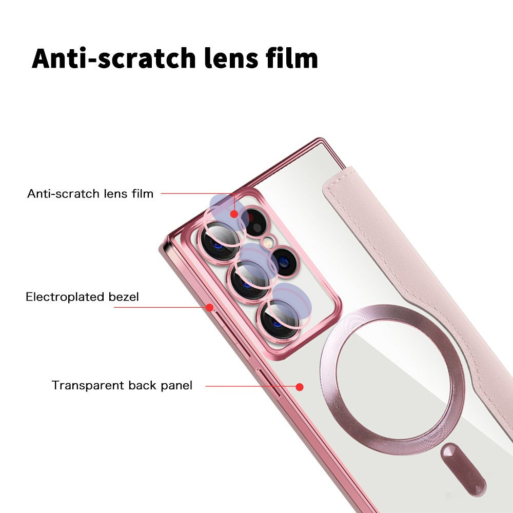 MagSafe futrola za Samsung Galaxy S22 Ultra 5G S908, Techsuit, SmartMag Book, Roze
