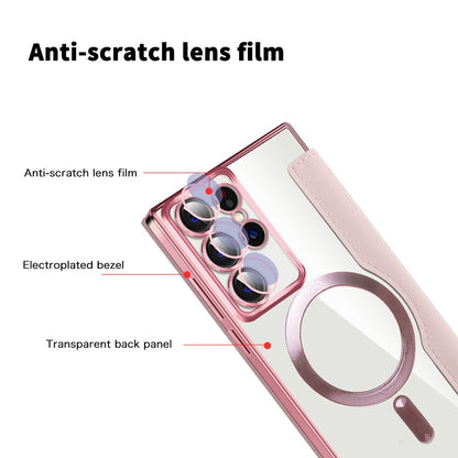 MagSafe futrola za Samsung Galaxy S22 Ultra 5G S908, Techsuit, SmartMag Book, Roze