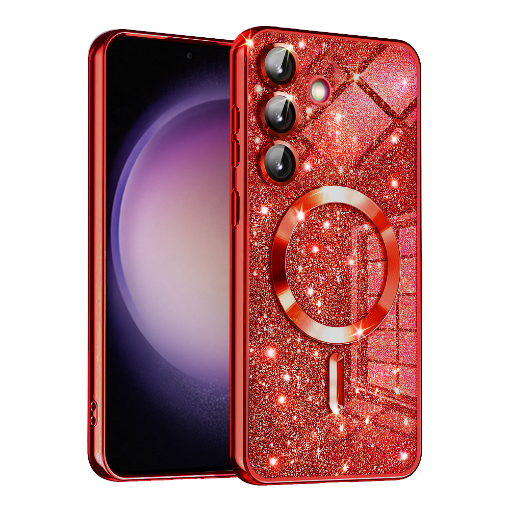 MagSafe futrola za Samsung Galaxy S23 FE S711, Techsuit, Luxury Glitter, Crvena
