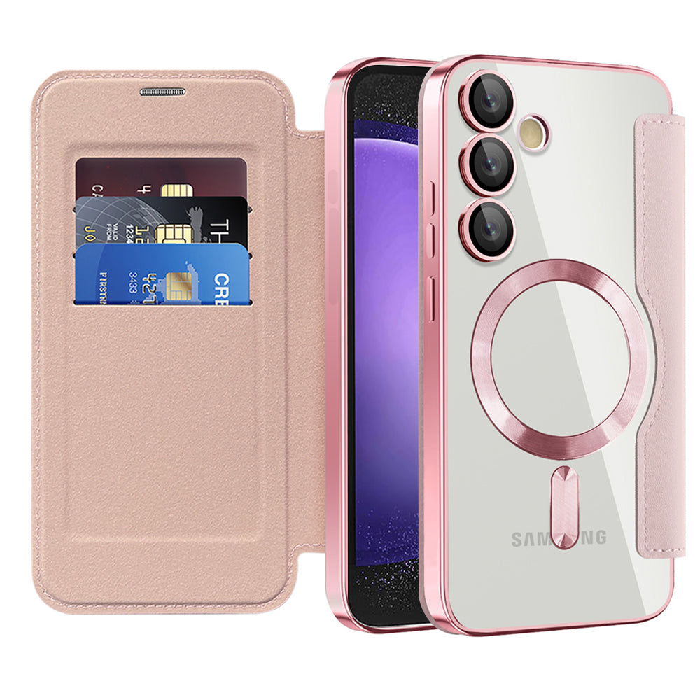 MagSafe futrola za Samsung Galaxy S23 FE S711, Techsuit, SmartMag Book, Roze