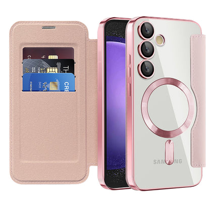 MagSafe futrola za Samsung Galaxy S23 FE S711, Techsuit, SmartMag Book, Roze