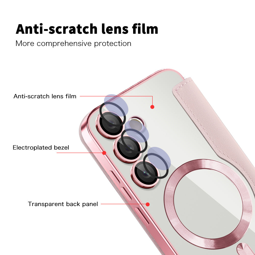 MagSafe futrola za Samsung Galaxy S23 FE S711, Techsuit, SmartMag Book, Roze