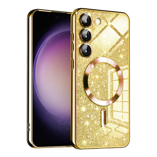 MagSafe futrola za Samsung Galaxy S23+ S916, Techsuit, Luxury Glitter, Zlatna