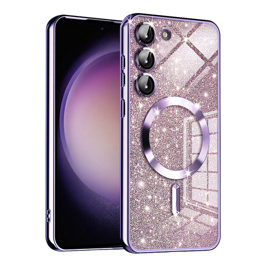 MagSafe futrola za Samsung Galaxy S23+ S916, Techsuit, Luxury Glitter, Svetlo Ljubičasta