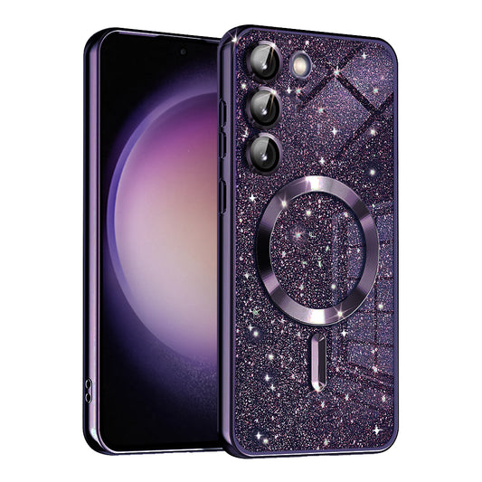 MagSafe futrola za Samsung Galaxy S23+ S916, Techsuit, Luxury Glitter, Tamno Ljubičasta