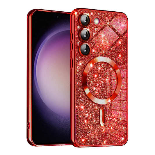 MagSafe futrola za Samsung Galaxy S23+ S916, Techsuit, Luxury Glitter, Crvena