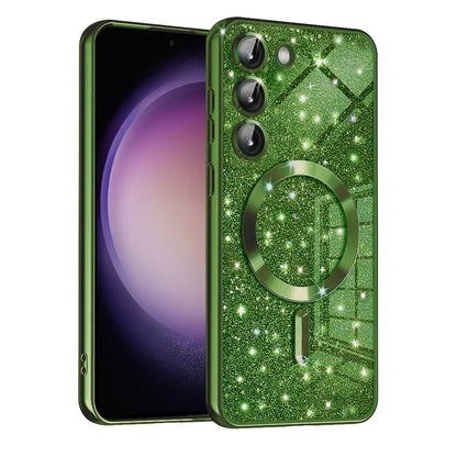 MagSafe futrola za Samsung Galaxy S23+ S916, Techsuit, Luxury Glitter, Tamno Zelena