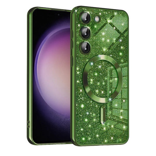 MagSafe futrola za Samsung Galaxy S23+ S916, Techsuit, Luxury Glitter, Tamno Zelena