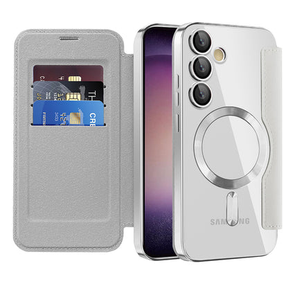 MagSafe futrola za Samsung Galaxy S23+ S916, Techsuit, SmartMag Book, Siva