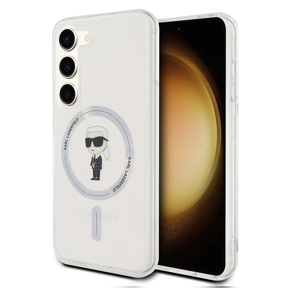 Futrola MagSafe za Samsung Galaxy S23 S911, Karl Lagerfeld, IML Ikonik Karl, Providna