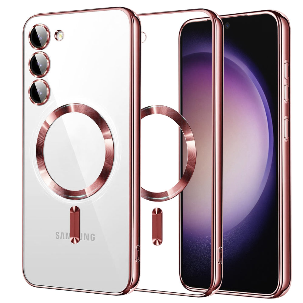 MagSafe futrola za Samsung Galaxy S23 S911, Techsuit, Luxury Crystal, Roze