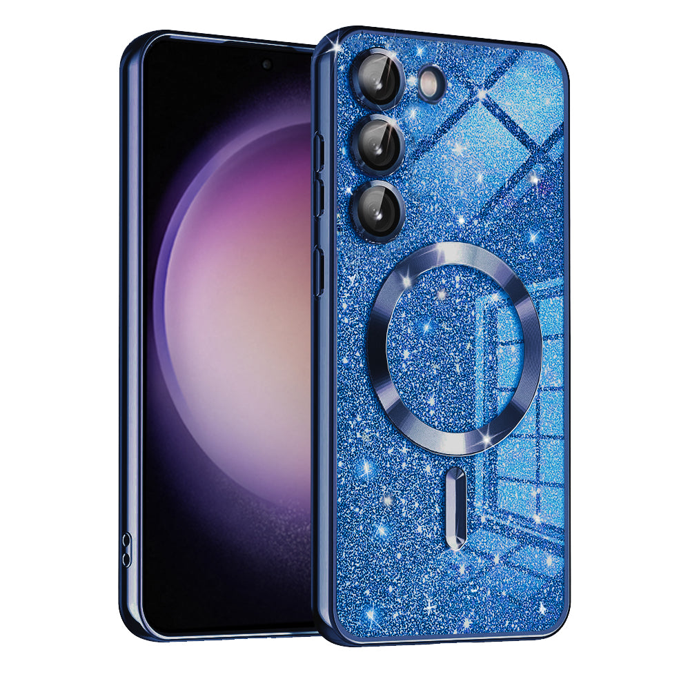 MagSafe futrola za Samsung Galaxy S23 S911, Techsuit, Luxury Glitter, Tamno Plava