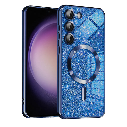MagSafe futrola za Samsung Galaxy S23 S911, Techsuit, Luxury Glitter, Tamno Plava