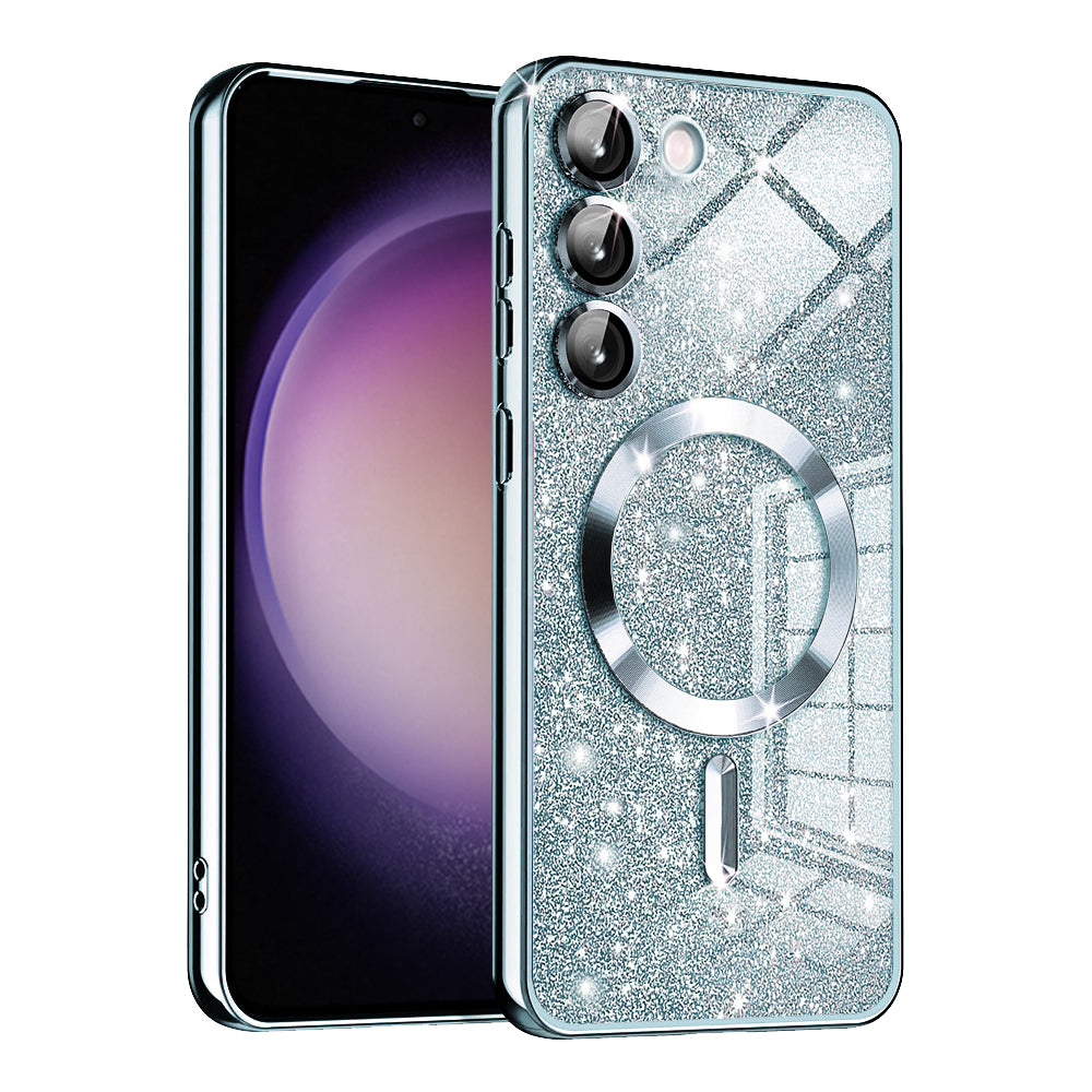 MagSafe futrola za Samsung Galaxy S23 S911, Techsuit, Luxury Glitter, Plava