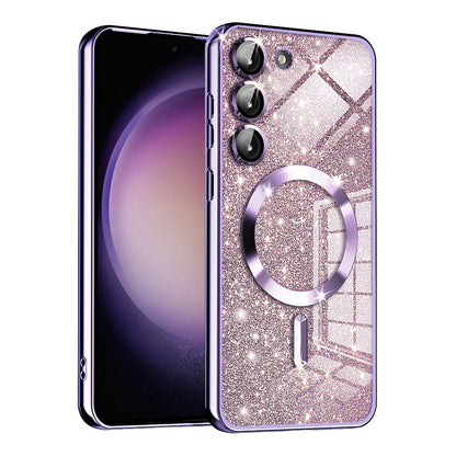 MagSafe futrola za Samsung Galaxy S23 S911, Techsuit, Luxury Glitter, Svetlo Ljubičasta