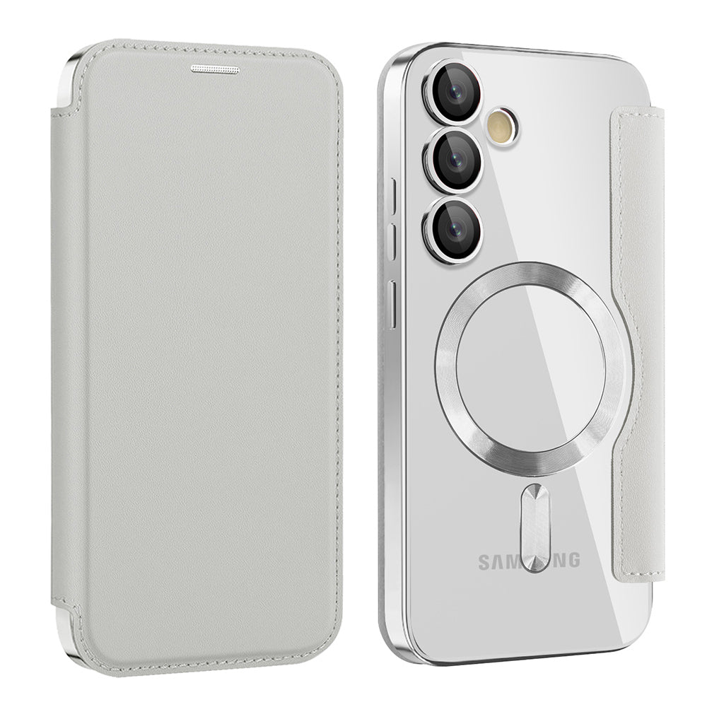 MagSafe futrola za Samsung Galaxy S23 S911, Techsuit, SmartMag Book, Siva