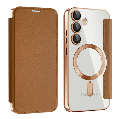 MagSafe futrola za Samsung Galaxy S23 S911, Techsuit, SmartMag Book, Braon