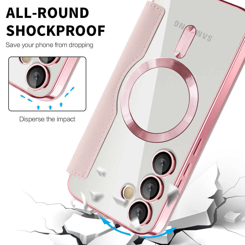 MagSafe futrola za Samsung Galaxy S23 S911, Techsuit, SmartMag Book, Roze