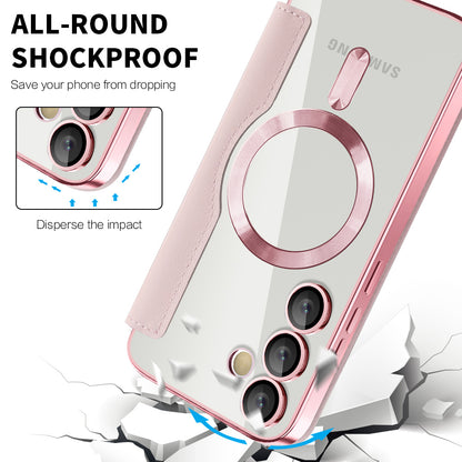 MagSafe futrola za Samsung Galaxy S23 S911, Techsuit, SmartMag Book, Roze