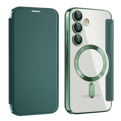 MagSafe futrola za Samsung Galaxy S23 S911, Techsuit, SmartMag Book, Zelena
