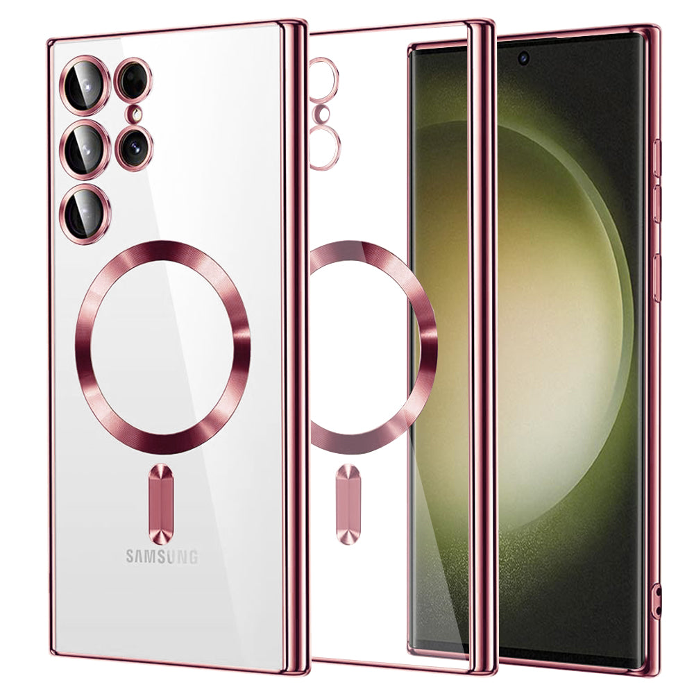 MagSafe futrola za Samsung Galaxy S23 Ultra S918, Techsuit, Luxury Crystal, Roze