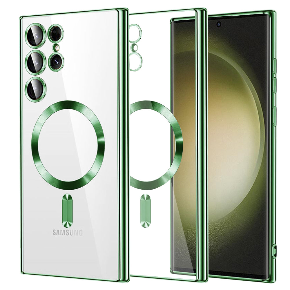 MagSafe futrola za Samsung Galaxy S23 Ultra S918, Techsuit, Luxury Crystal, Svetlo Zelena