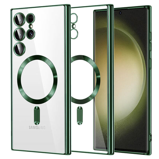 MagSafe futrola za Samsung Galaxy S23 Ultra S918, Techsuit, Luxury Crystal, Tamno Zelena