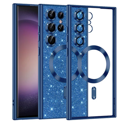 Futrola MagSafe za Samsung Galaxy S23 Ultra S918, Techsuit, Luxury Glitter, Tamno Plava