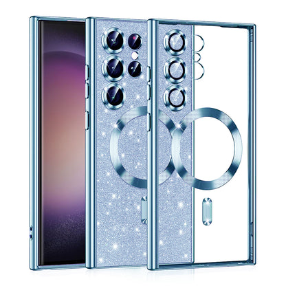 MagSafe futrola za Samsung Galaxy S23 Ultra S918, Techsuit, Luxury Glitter, Plava