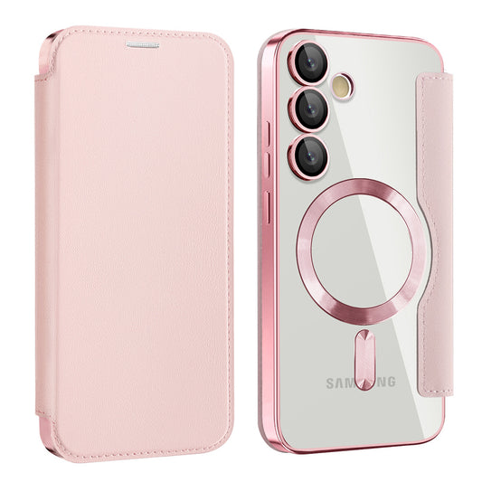 MagSafe futrola za Samsung Galaxy S24 FE S721, Techsuit, SmartMag Book, Roze
